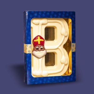 Luxe Chocoladeletter Wit B
