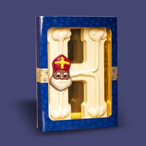 Luxe Chocoladeletter Wit H