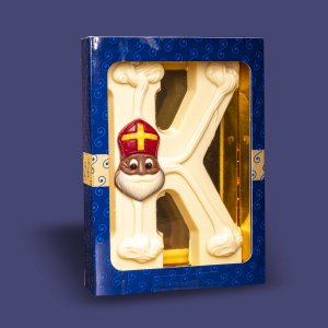 Luxe Chocoladeletter Wit K